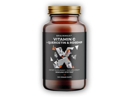 BrainMax Vitamin C & Quercetin, Rose Hip 100 rostlinných kapslí