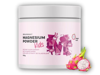 BrainMax KIDS Magnesium Powder 150g (Varianta dračí ovoce)