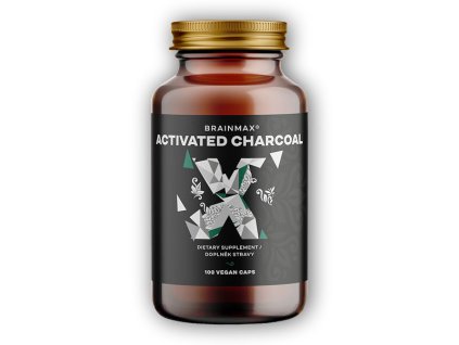 BrainMax Activated Charcoal aktivní uhlí z kokos. skořápek 575mg 100 rostl. kapslí