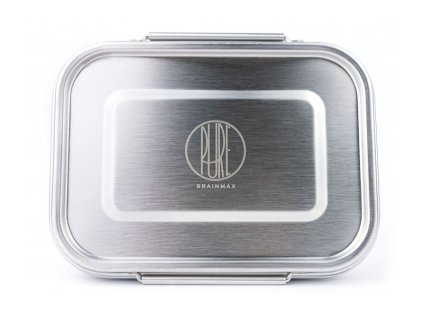 BrainMax Pure Nerezový svačinový box se sponou 1l