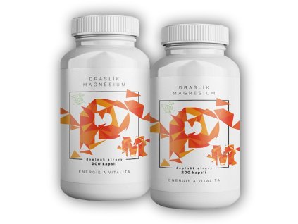 BrainMax 2x Draslík Magnesium, Draslík citrát + Hořčík malát 200 rostlinných kapslí