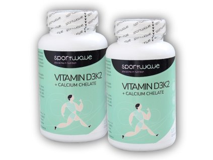 Sportwave 2x Vitamín D3K2 + Calcium chelate 120 kapslí