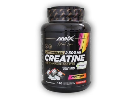 Amix Black Line Black Line Creatine Creapure 2500mg 210 Chewable Tabs Zero Sugar Multi