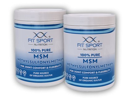 FitSport Nutrition 2x 100% Pure MSM - Methylsulfonylmethan 500g - Organic Sulfur