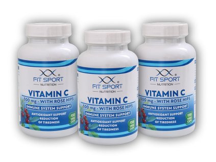 FitSport Nutrition 3x Vitamin C 500mg with Rose Hips 130cap