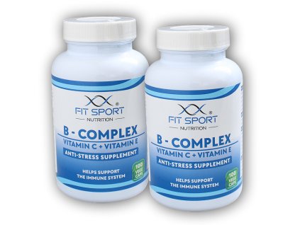 FitSport Nutrition 2x B-Complex + Vitamin C + Vitamin E 100 vege kapslí