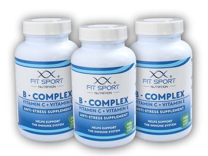 FitSport Nutrition 3x B-Complex + Vitamin C + Vitamin E 100 vege kapslí
