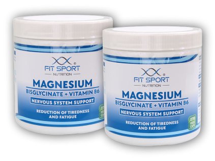FitSport Nutrition 2x Magnesium Bisglycinate + Vitamin B6 270 vege caps - Hořčík