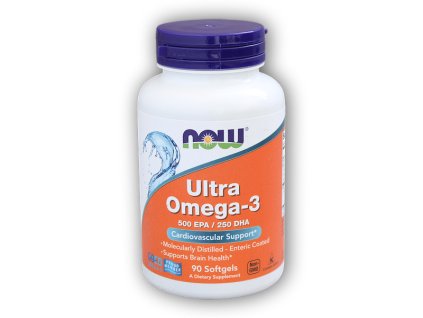 NOW Foods Ultra omega-3 250 DHA/500 EPA 90 softgelových kapslí
