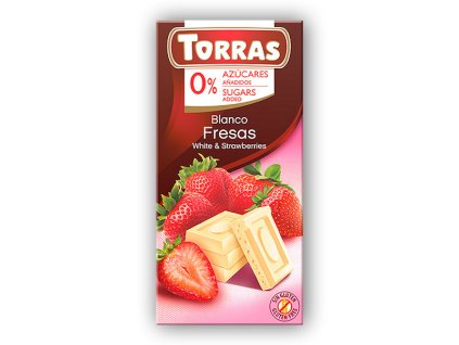 Torras Bílá čokoláda s jahodami 75g