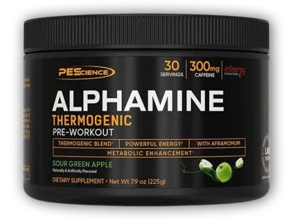 PEScience Alphamine Thermogenic Pre Workout 225g (Varianta raspberry lemonade)