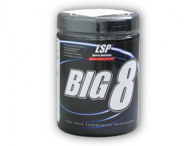 LSP Nutrition BIG 8 essential amino 500g  + šťavnatá tyčinka ZDARMA