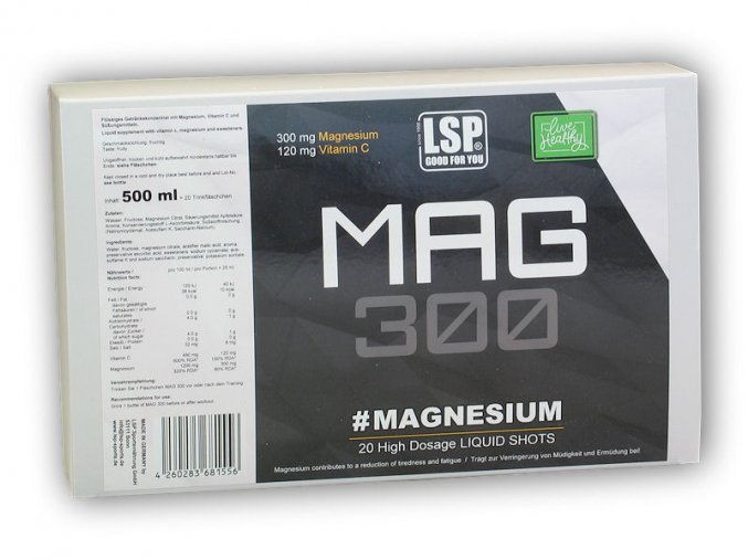 LSP Nutrition Magnesium liquid 20 ampulí á 25ml  + šťavnatá tyčinka ZDARMA