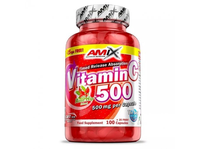 Amix Vitamin C 500mg + Rose Hips 125 kapslí