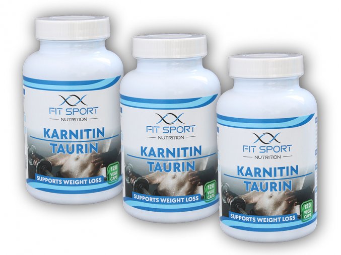 FitSport Nutrition 3x Karnitin Taurin 120 vege caps  + šťavnatá tyčinka ZDARMA