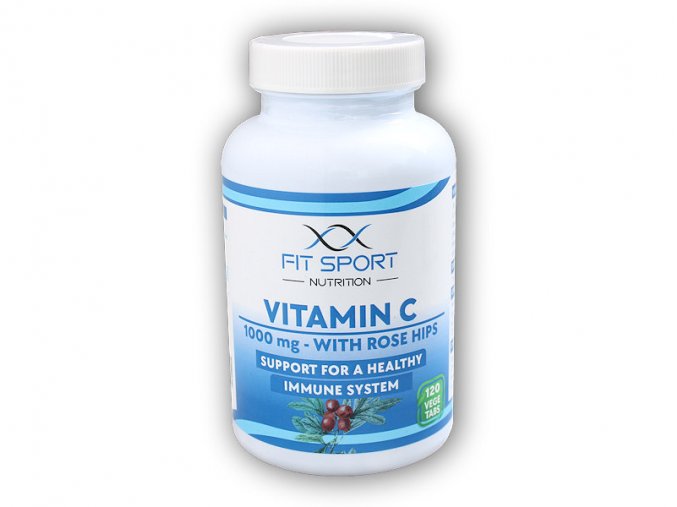 FitSport Nutrition Vitamin C 1000mg with Rose Hips 120 vege tabs