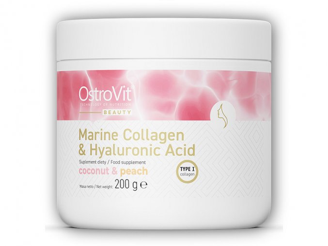 Ostrovit Marine collagen + hyaluronic acid + vitamin C 200g  + šťavnatá tyčinka ZDARMA