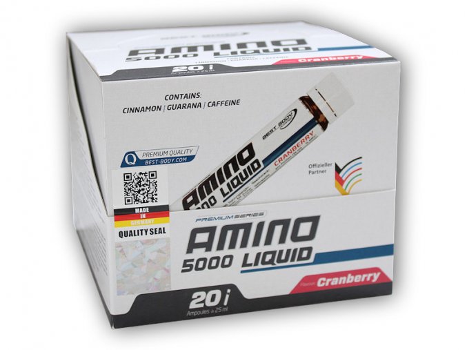 Best Body Nutrition Amino liquid 5000 cranberry 20 x 25ml  + šťavnatá tyčinka ZDARMA