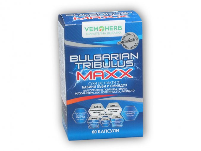 VemoHerb VemoHerb Bulgarian Tribulus Maxx 60cps  + šťavnatá tyčinka ZDARMA