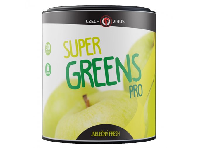 Czech Virus Super Greens PRO V2.0 360g  + šťavnatá tyčinka ZDARMA