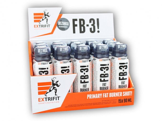 Extrifit FB-3! Fat Burner Shot 15 x 90ml  + šťavnatá tyčinka ZDARMA