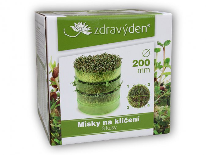 Zdravý den Misky na klíčení 3 kusy  + šťavnatá tyčinka ZDARMA