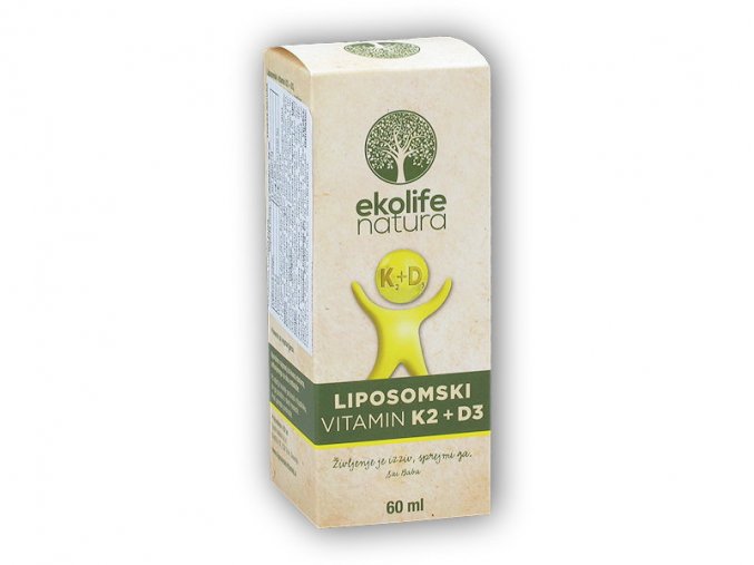 Ekolife Natura Liposomal Vitamin K2+D3 60ml  + šťavnatá tyčinka ZDARMA