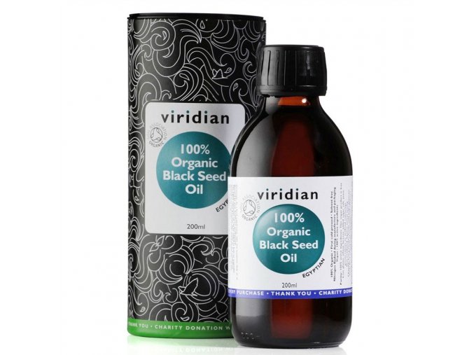 Viridian Black Seed Oil Organic - BIO 200ml  + šťavnatá tyčinka ZDARMA