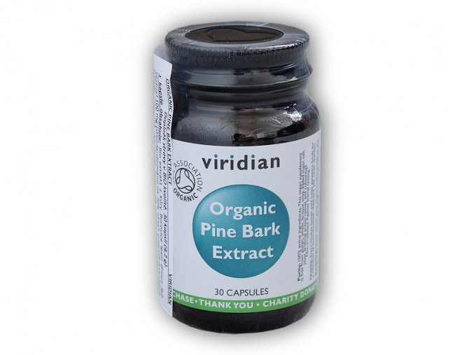 Viridian Organic Pine Bark Extract 30 kapslí  + šťavnatá tyčinka ZDARMA