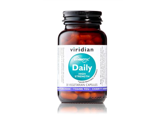 Viridian Synerbio Daily High Strenght 30 kapslí  + šťavnatá tyčinka ZDARMA