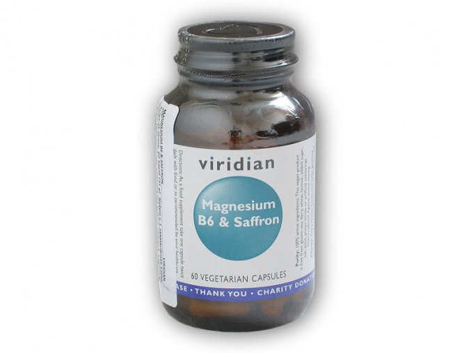 Viridian Magnesium B6 + Saffron 60 kapslí  + šťavnatá tyčinka ZDARMA