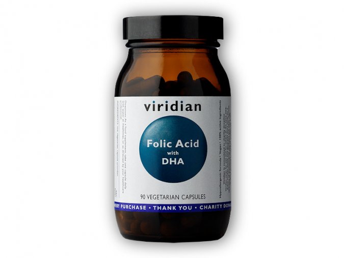 Viridian Folic Acid with DHA 90 kapslí