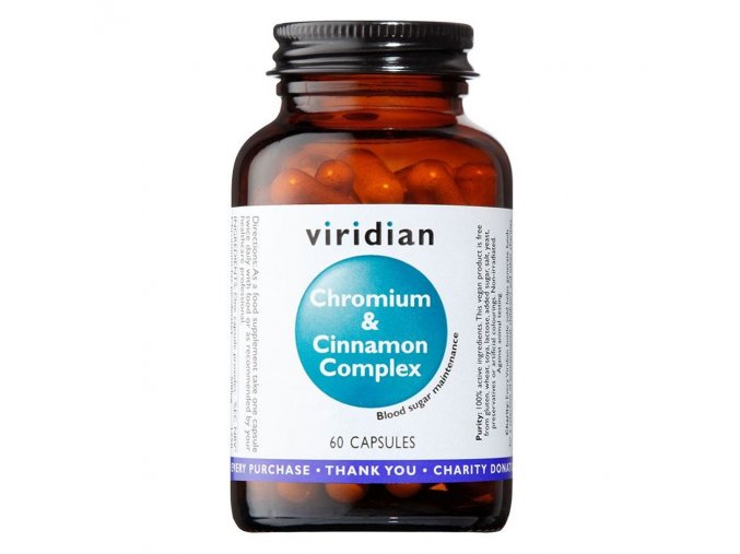 Viridian Chromium Cinnamon Complex 60cps  + šťavnatá tyčinka ZDARMA