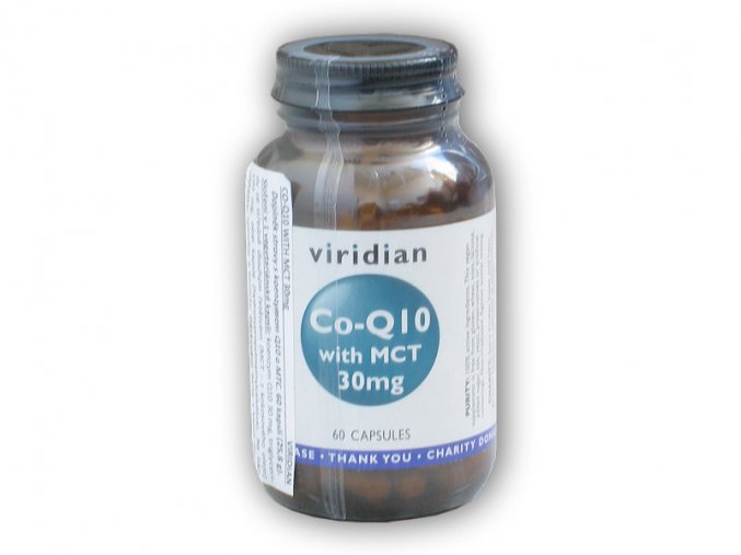Viridian Co-enzym Q10 with MCT 30mg 60 kapslí  + šťavnatá tyčinka ZDARMA