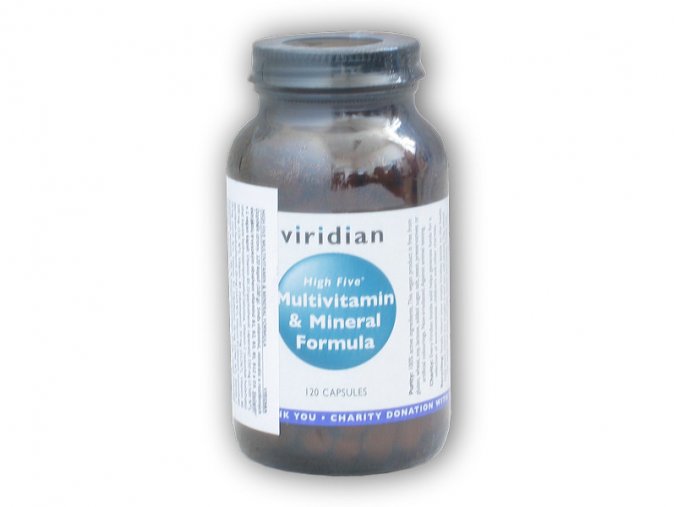 Viridian High Five Multivitamin + Mineral 120 cps  + šťavnatá tyčinka ZDARMA
