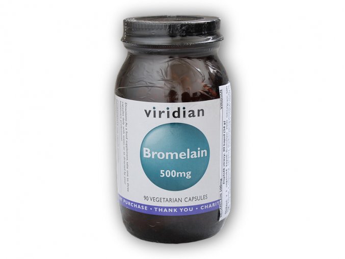 Viridian Bromelain 500mg 90 kapslí  + šťavnatá tyčinka ZDARMA