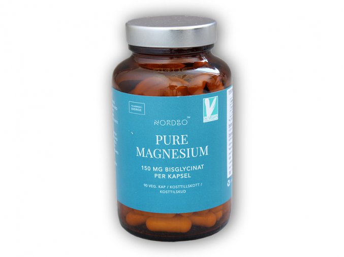 Nordbo Pure Magnesium (Hořčík) 90 kapslí  + šťavnatá tyčinka ZDARMA