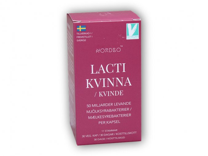 Nordbo Lacti Kvinna (Probiotika pro ženy) 30 kapslí  + šťavnatá tyčinka ZDARMA