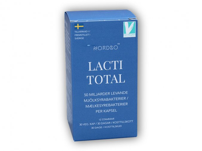 Nordbo Lacti Total (Probiotika) 30 kapslí  + šťavnatá tyčinka ZDARMA