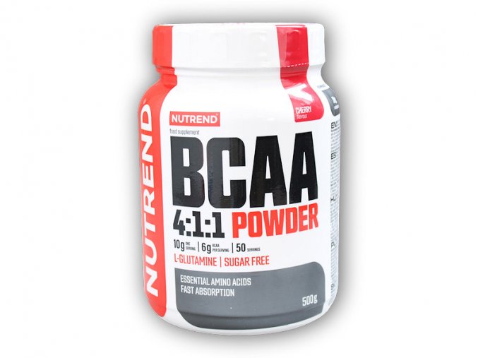 Nutrend BCAA 4:1:1 Energy Powder 500g  + šťavnatá tyčinka ZDARMA