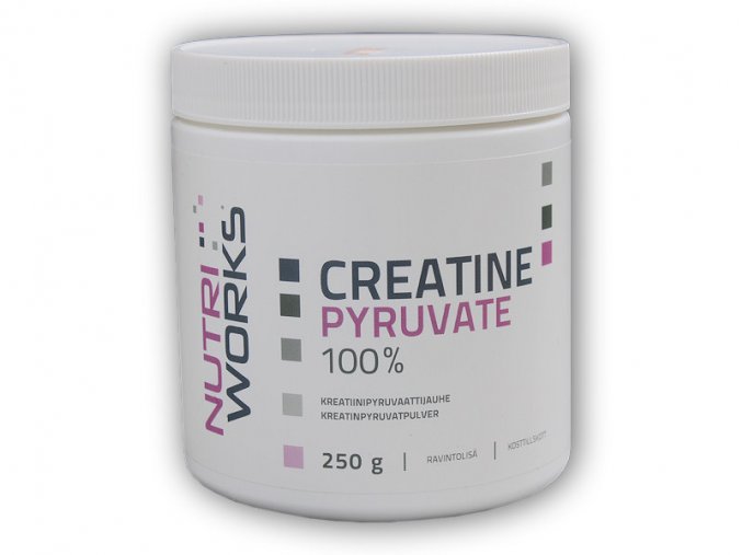 Nutri Works Creatine Pyruvate 250g  + šťavnatá tyčinka ZDARMA