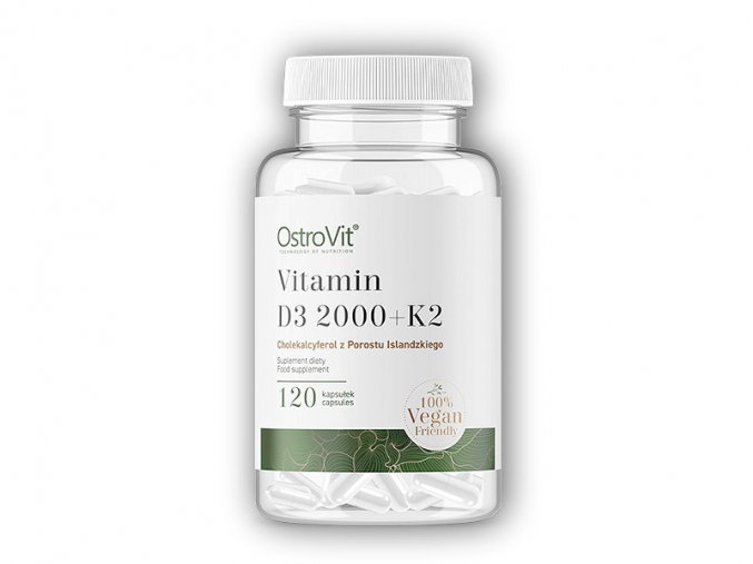 Ostrovit Vitamin D3 2000 IU + K2 vege 120 kapslí