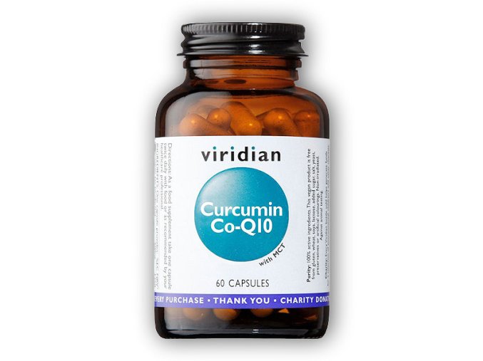 Viridian Curcumin Co-Q10 60 kapslí  + šťavnatá tyčinka ZDARMA