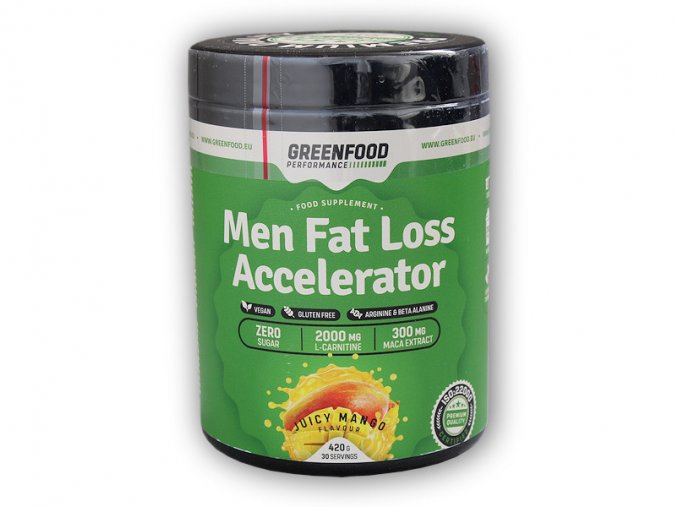 GreenFood Nutrition Performance men fat loos accelerator 420g  + šťavnatá tyčinka ZDARMA