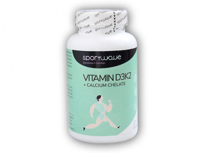 Sportwave Vitamín D3K2+Calcium chelate 120 kapslí