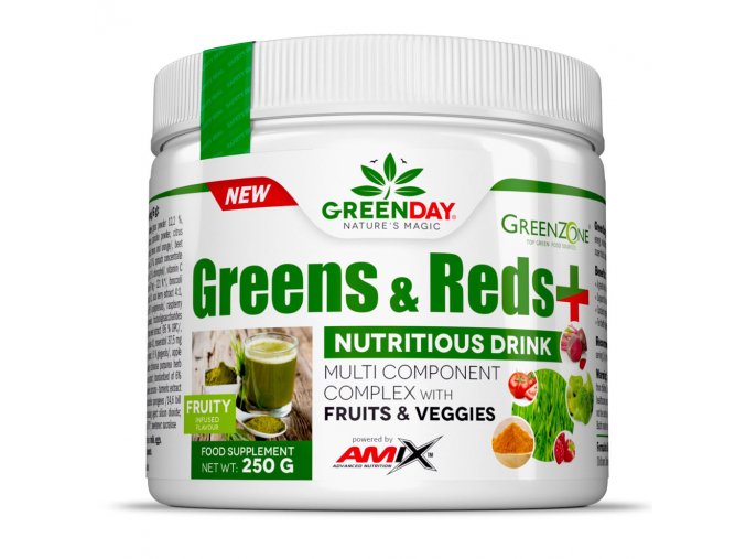 Amix GreenDay Greens and Reds+ 250g  + šťavnatá tyčinka ZDARMA