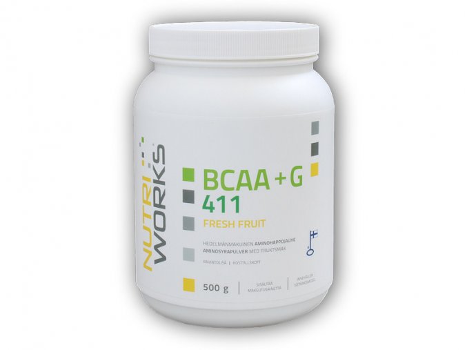 Nutri Works BCAA + Glutamin 4:1:1 500g  + šťavnatá tyčinka ZDARMA