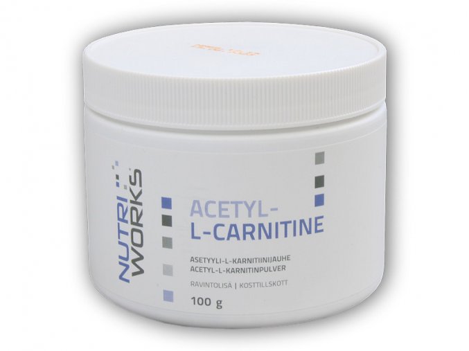 Nutri Works Acetyl L-Carnitine 100g  + šťavnatá tyčinka ZDARMA
