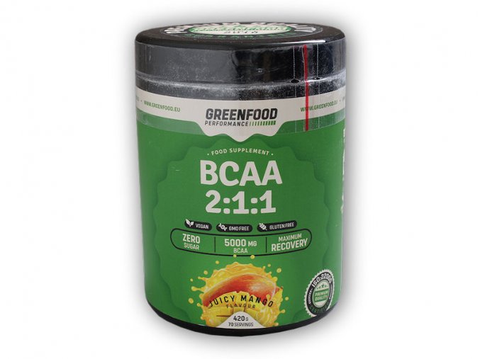 GreenFood Nutrition Performance BCAA 2:1:1 420g  + šťavnatá tyčinka ZDARMA