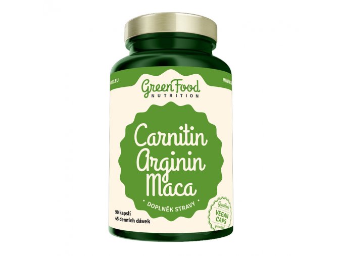 GreenFood Nutrition Carnitin Arginin Maca 90 vegan kapslí